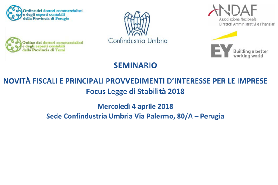 Seminario: novità fiscali e principali provvedimenti d’interesse per le imprese