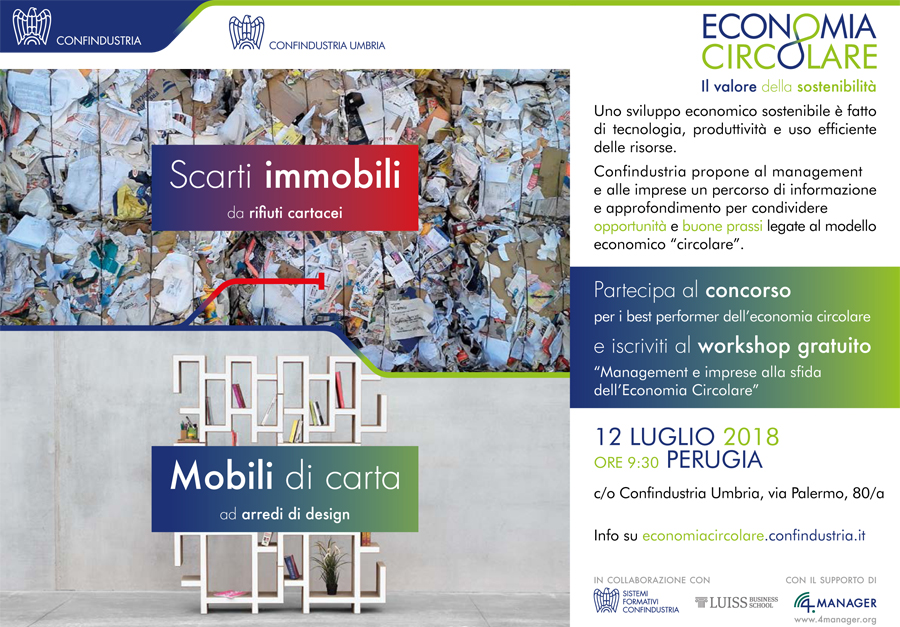 Economia Circolare: le opportunità del nuovo modello di sviluppo Quattro imprese umbre raccontano la loro esperienza in occasione del workshop