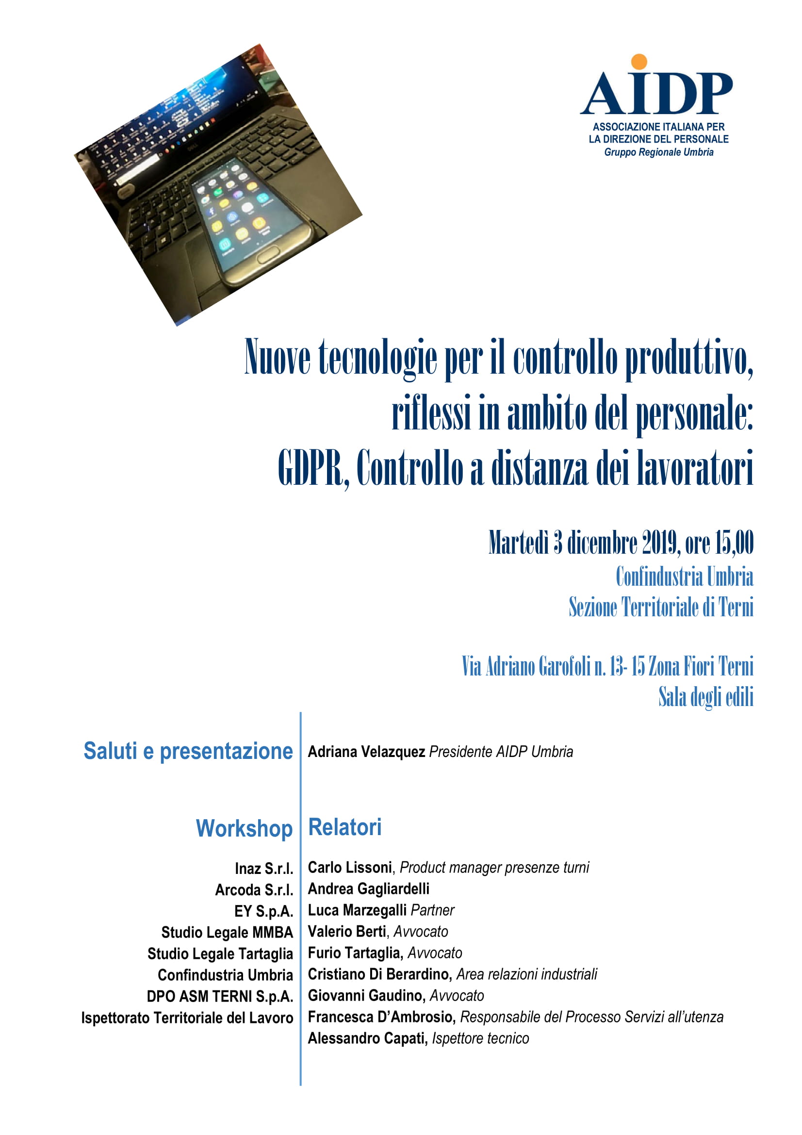 Workshop su Nuove tecnologie per il controllo produttivo